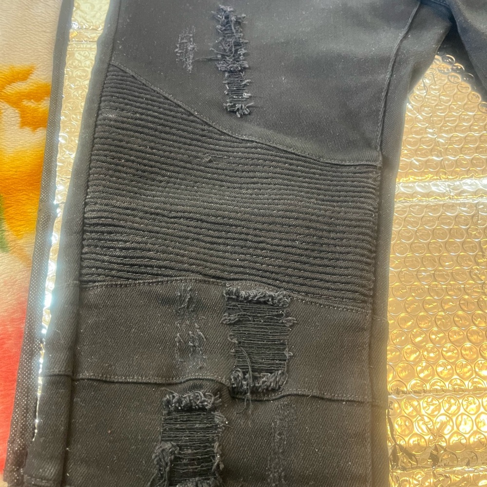 Embellish Culver Biker Jeans W/ Distressed Cuts (Size 36) - Black - 9/10